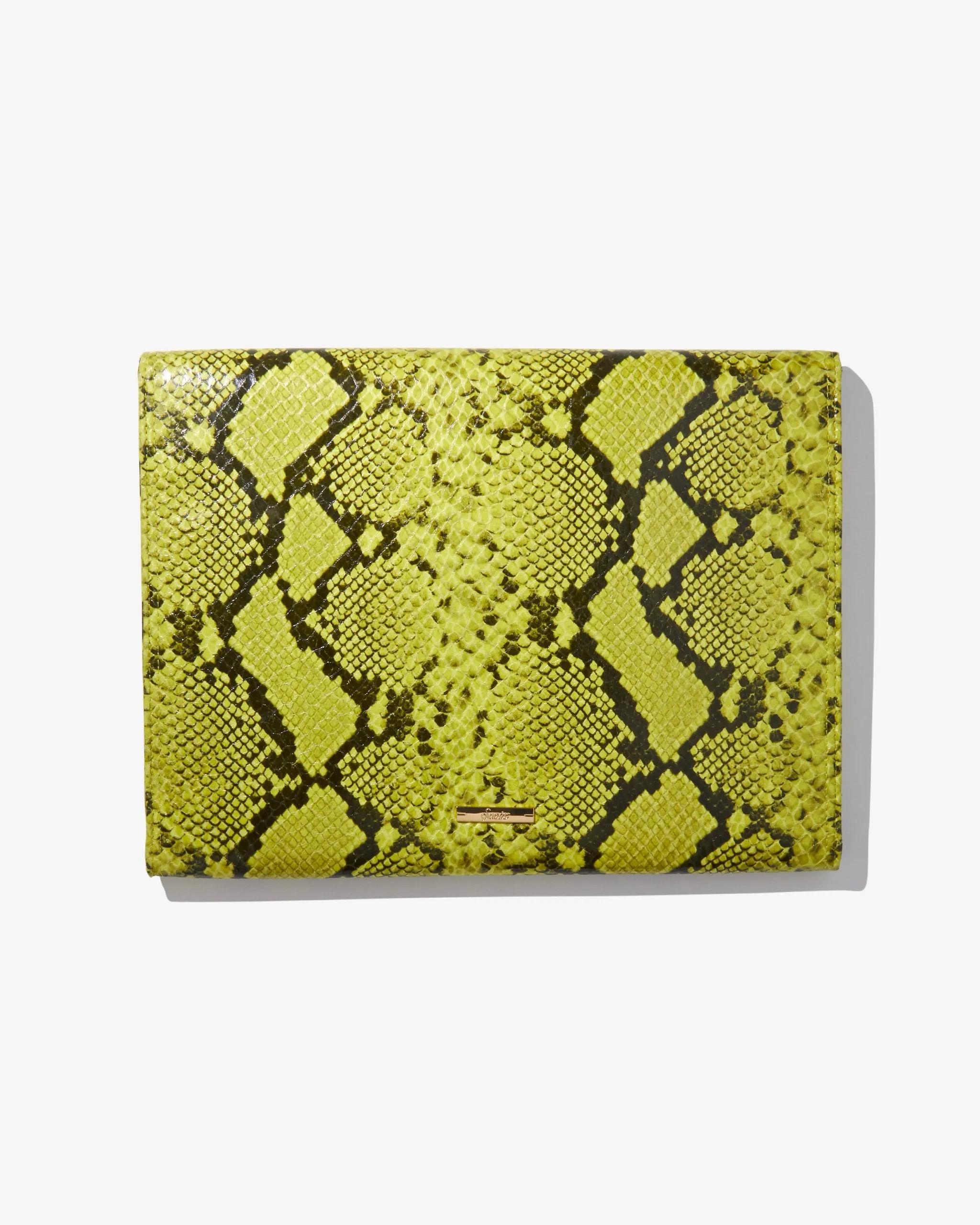 13" Laptop Clutch - Neon Green Python