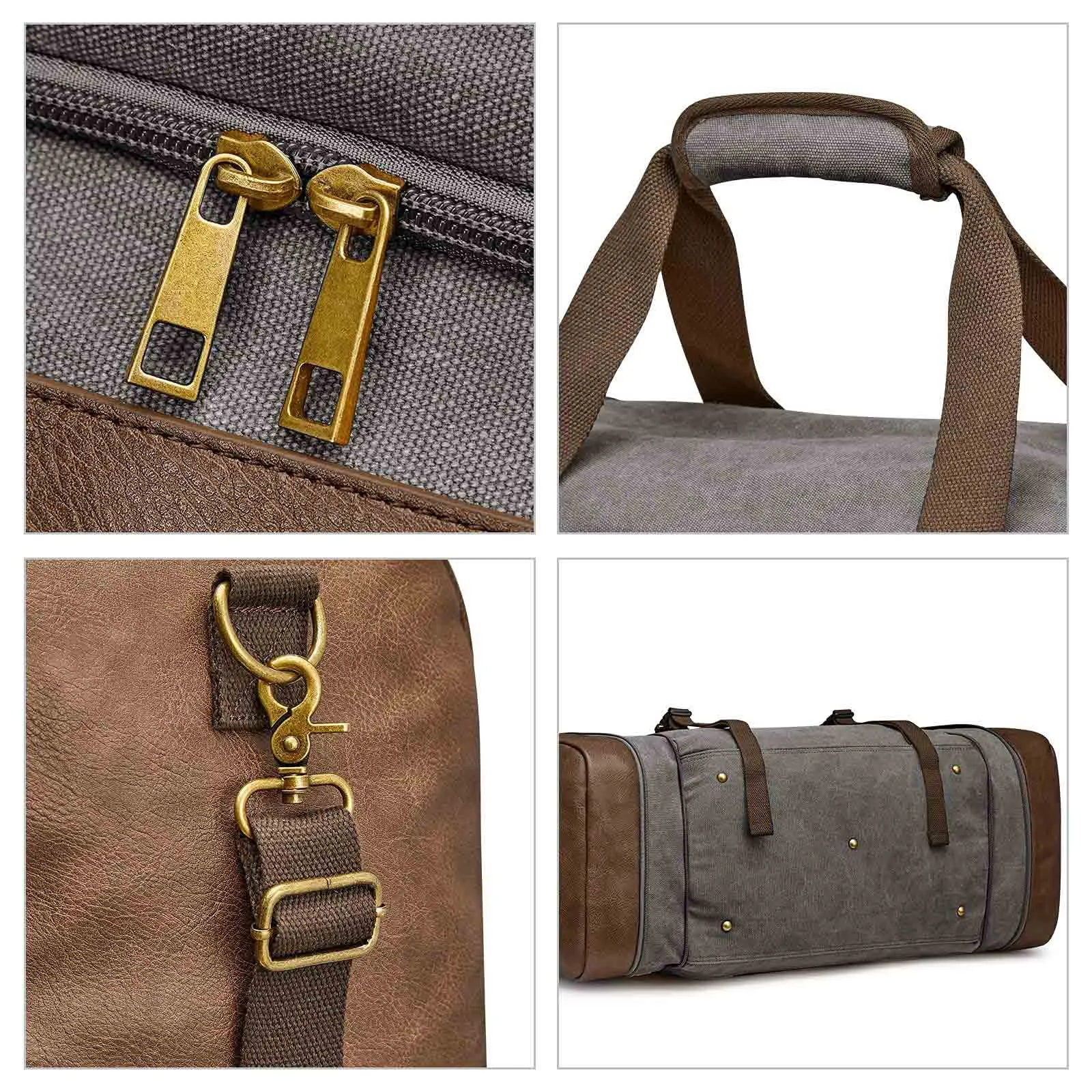 55L Canvas Duffel Bag Expansion Compartment