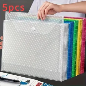 5pcs Random Color Waterproof File Bags - Large-capacity Organizer