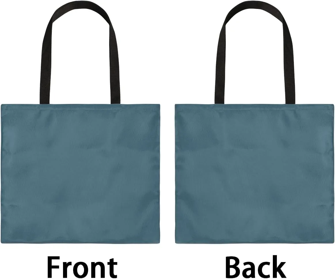Airy Blue Canvas Tote Bag for Women Men Stylish Tote Handbag Shoulder Bag Reusable Grocery Bag