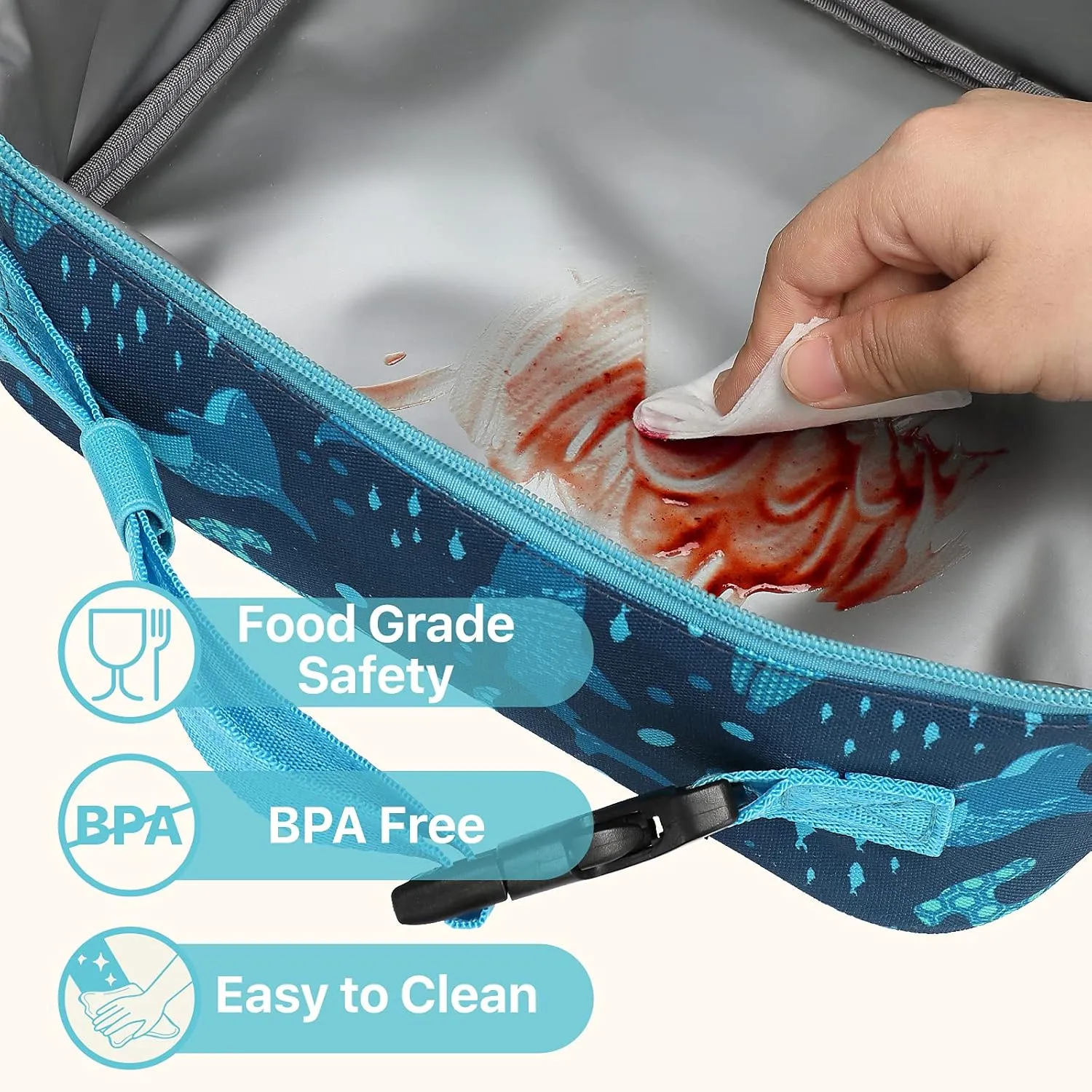 Bagseri Kids Lunch Box for Boys - Insulated Kids Lunch Bag for Boys Mini Cooler Tote with Leak-Proof Lining Reusable Toddler Lunch Bag for Daycare School Picnic, Blue Shark (Water Bottle No Included)