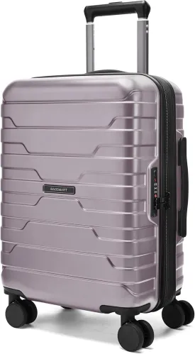 BAGSMART Carry On Luggage 22x14x9 Airline Approved with TSA Lock,20 Inch Lightweight Luggage with Spinner Wheels,100% PC Hard Shell Carry On Suitcases for Men Women,Rose Purple