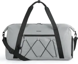 BAGSMART Gym Bags for Men Women, Sports Duffle Bag, Lightweight Weekender Duffel Bag With Shoe Compartment, Water Resistant Workout Duffle Sports Bag for Travel Fitness Swimming Yoga, Grey