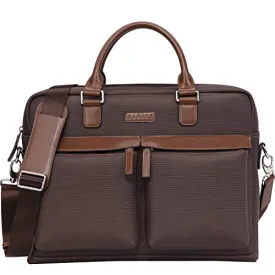 Banuce Large Capacity Waterproof Nylon Faux Leather 15.6 inch Laptop Messenger Bag for Men Business