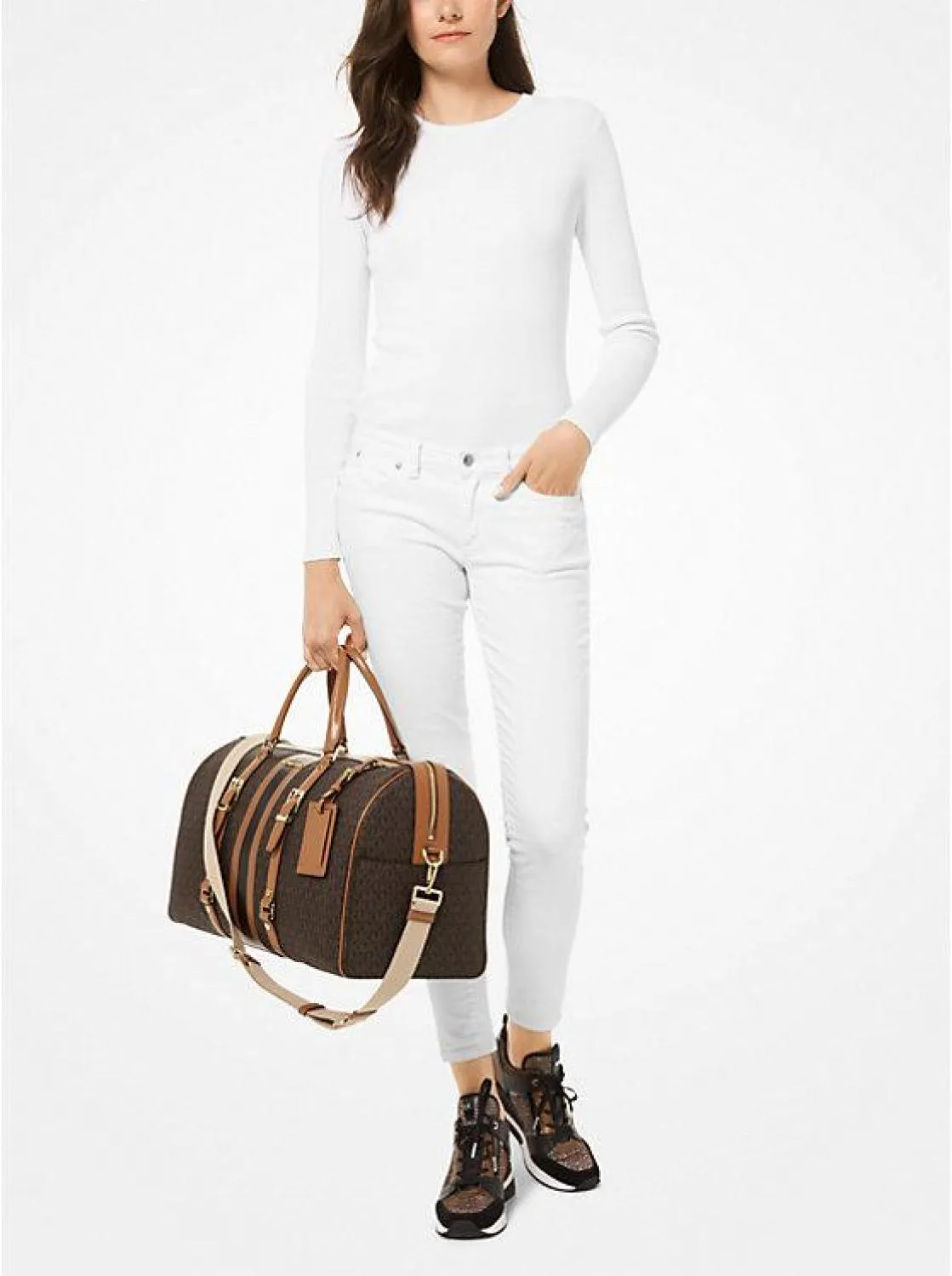 Bedford Travel Extra-Large Logo Stripe Weekender Bag