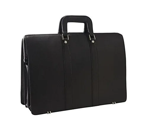 Bellino Lawyer'S Leather Laptop Case Briefcase, Black