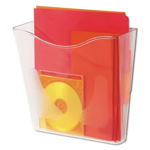 Euro-style Docupocket Portrait Wall File, A4/legal/letter/magazine/portfolio Size, 10.25" X 4" X 10", Clear