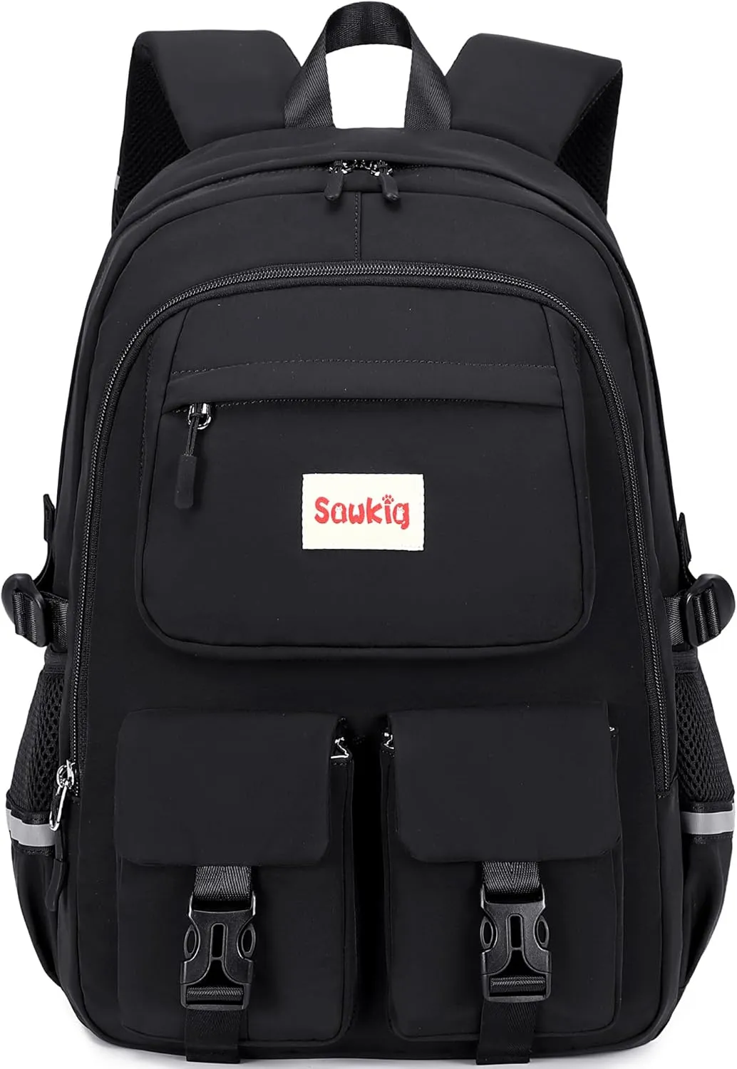 Girls Backpack for School Kids Multiple Pockets Bookbag Cute 17 inch School Backpack for Girls Elementary Junior High Book Bags (Black)