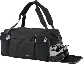 Gym Bag for Men with 2 Upgraded Bottle Holders Convertible Duffle Bag and Gym Backpack Waterproof Sports Bags with Shoes Compartment and Wet Pocket - Black