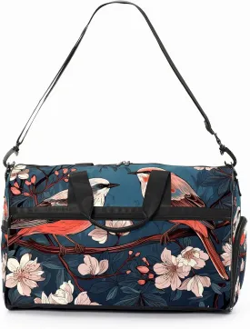 Gym Bag for Women, Carry on Weekender Overnight Bag, Travel Duffel Bags, Personal Item Travel Bag Tote Bag Workout Dance Bag, Chinese Painting Bird - 9