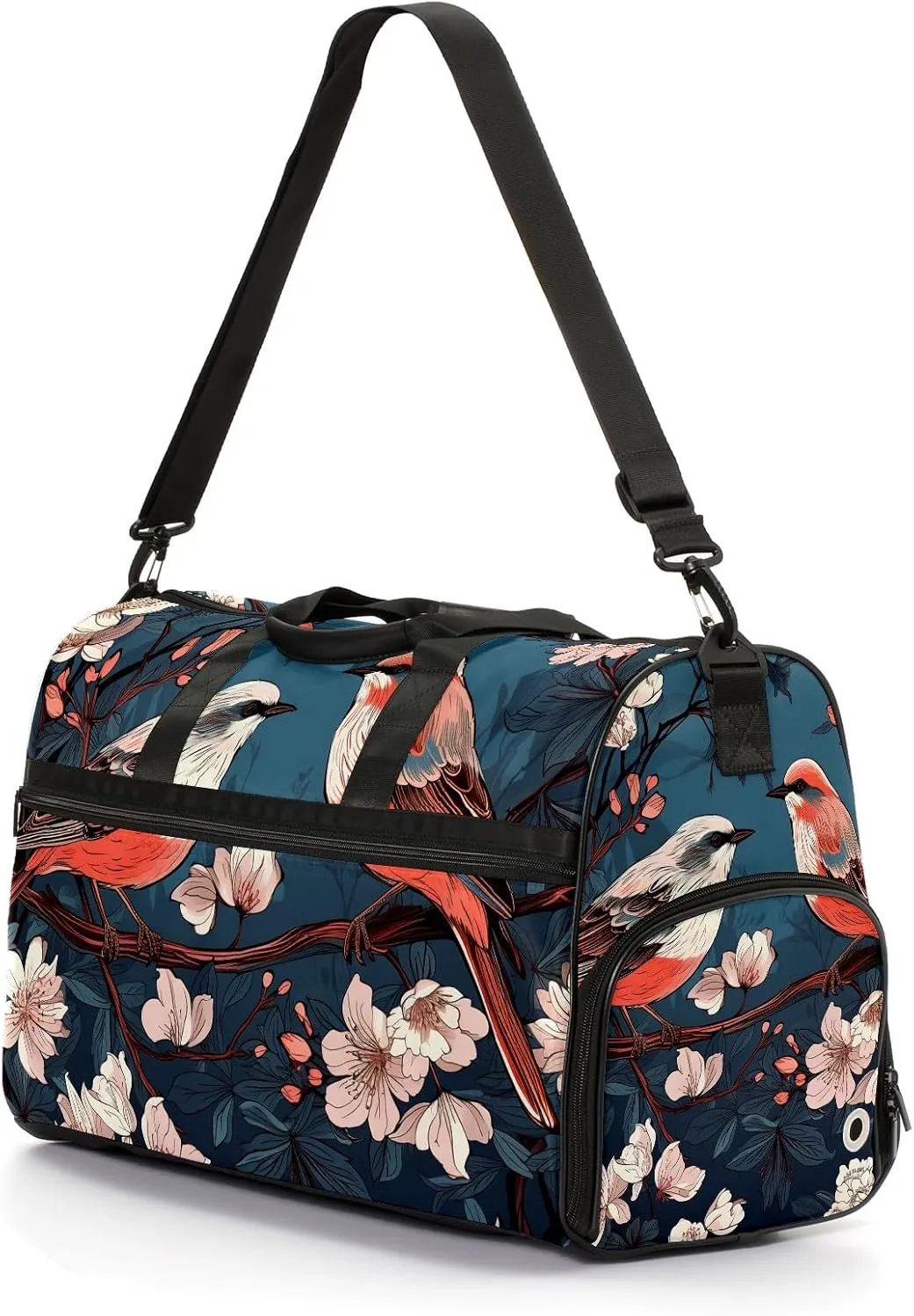 Gym Bag for Women, Carry on Weekender Overnight Bag, Travel Duffel Bags, Personal Item Travel Bag Tote Bag Workout Dance Bag, Chinese Painting Bird - 9
