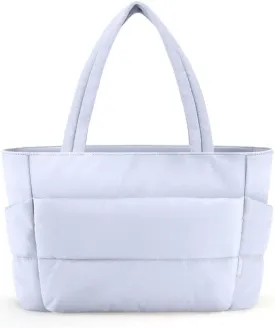 HOTOR Puffer Tote Bag for Women, Nurses - Multi-Pocket Lightweight Bag for Work - Quilted Handbag for Travel and Gym