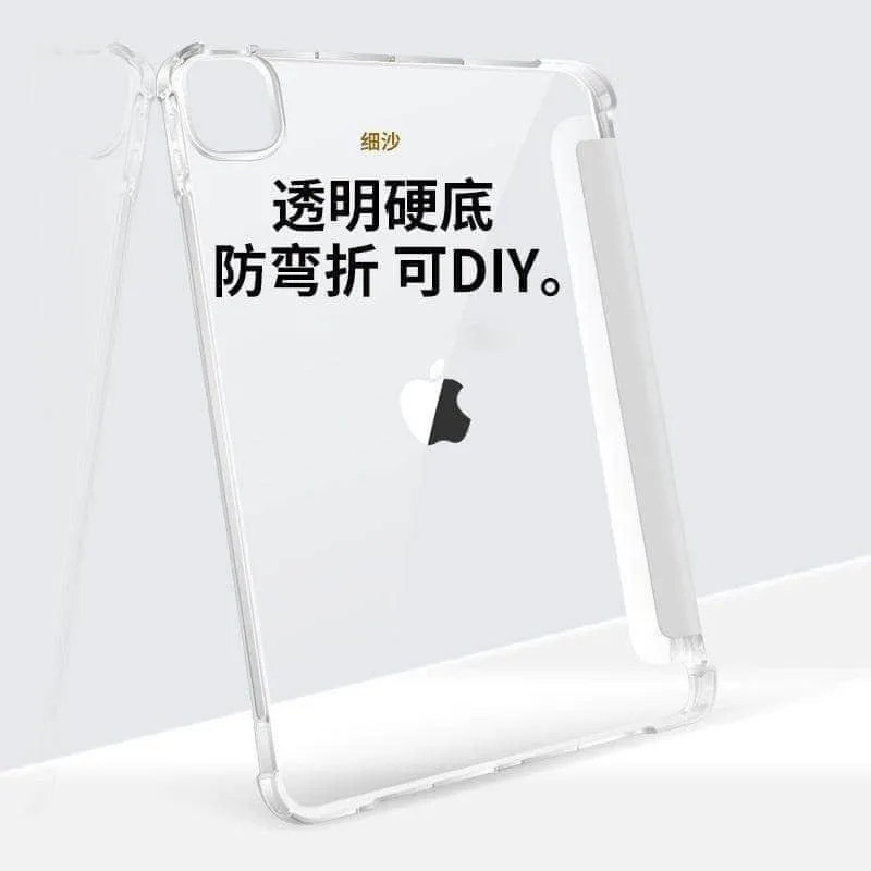 iPad Pro 11 2021 Clear TPU Back Pencil Holder Smart Case