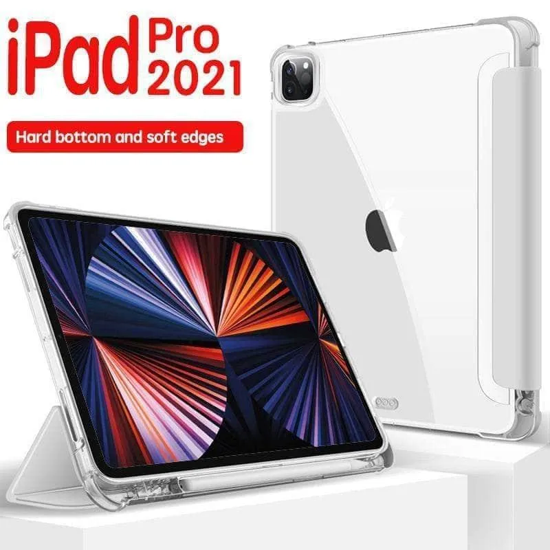 iPad Pro 11 2021 Clear TPU Back Pencil Holder Smart Case