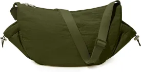 KALIDI Crossbody Purse Bag for Women Nylon Crescent Bag Men Dumpling Bag Lightweight Travel Sling Bag with Adjustable Strap