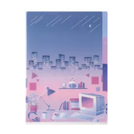 Midori A5 3 Pockets Clear Folder - City Pop