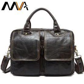 MVA men's Bag Briefcase Leather Office Laptop Bag for Men's Genuine Leather Bag Business Document Man Briefcase Handbag