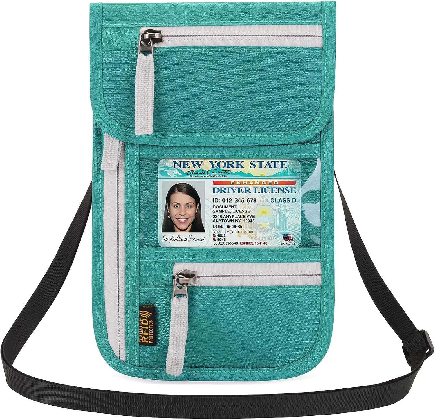 Neck Wallet Lightweight RFID Blocking Waterproof Travel Pouch for Women Men