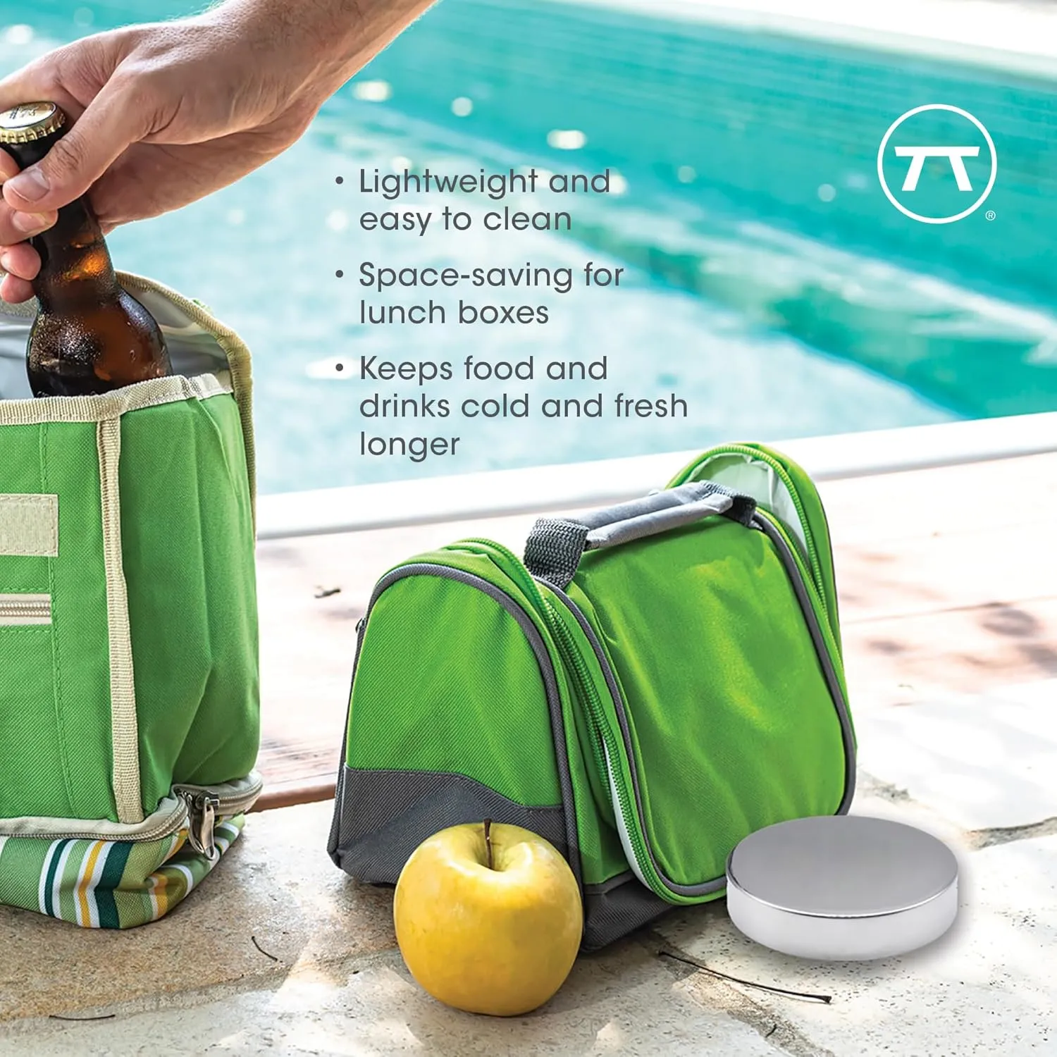 Outset Stainless Steel Round Ice Packs, Set of 2 Travel Ice Packs, 3.75" x 0.75"