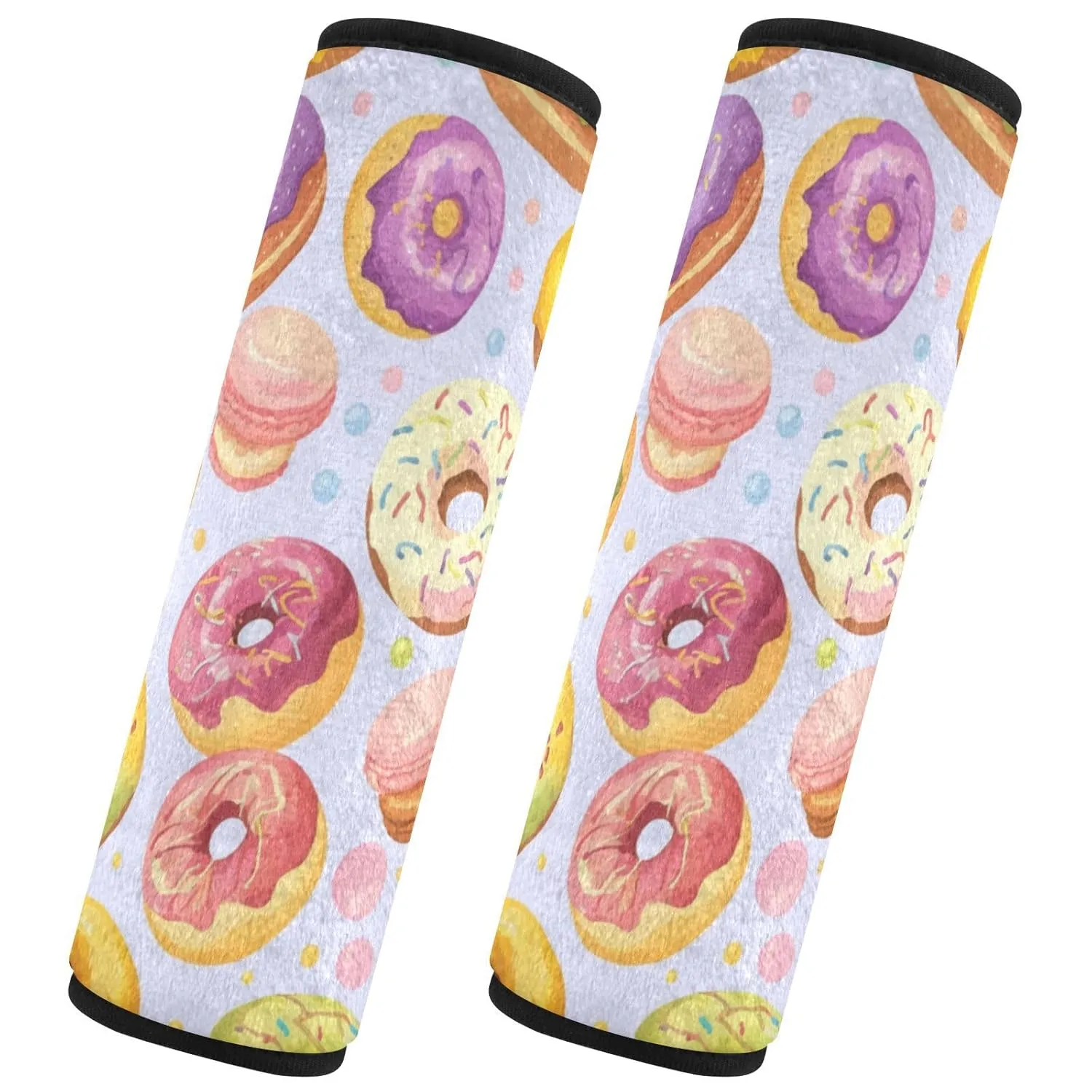 Seat Belt Covers 2 Pack Donuts Macarons Car Seat Strap Covers Super Soft Car Seat Neck Cover for Boys Girls Adults Babies M