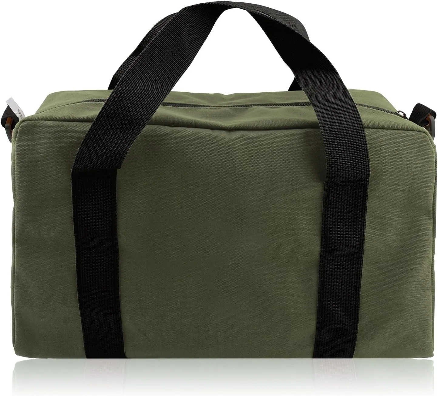 Small Tool Bag,Close Top Wide Mouth Tool Organizer Bag,Large Capacity Tool Bags for Men,Canvas Tool Storage Bag for Storage Handbag for Screwdrivers,Wrench,Pliers Hand Tools (Army Green, 12 Inch)