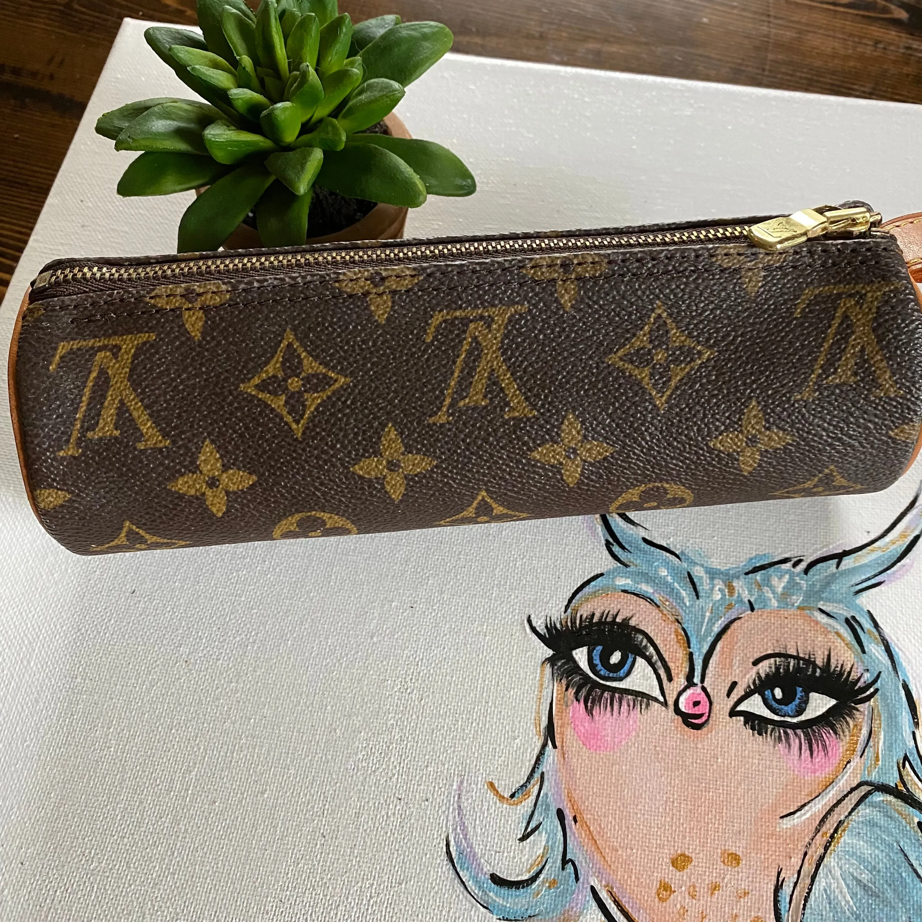 The Pencil / Makeup Pouch in Monogram