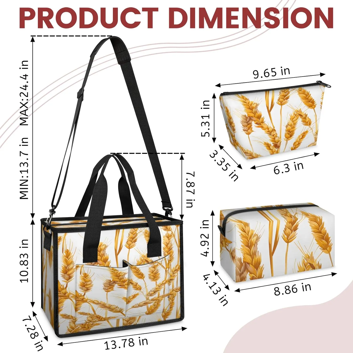 Tote Satchel Bag Set 3PCS for Women, Tote Briefcase Shoulder Handbag Purse Satchels