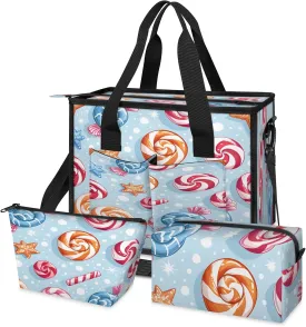 Tote Satchel Bag Set 3PCS for Women, Tote Briefcase Shoulder Handbag Purse Satchels