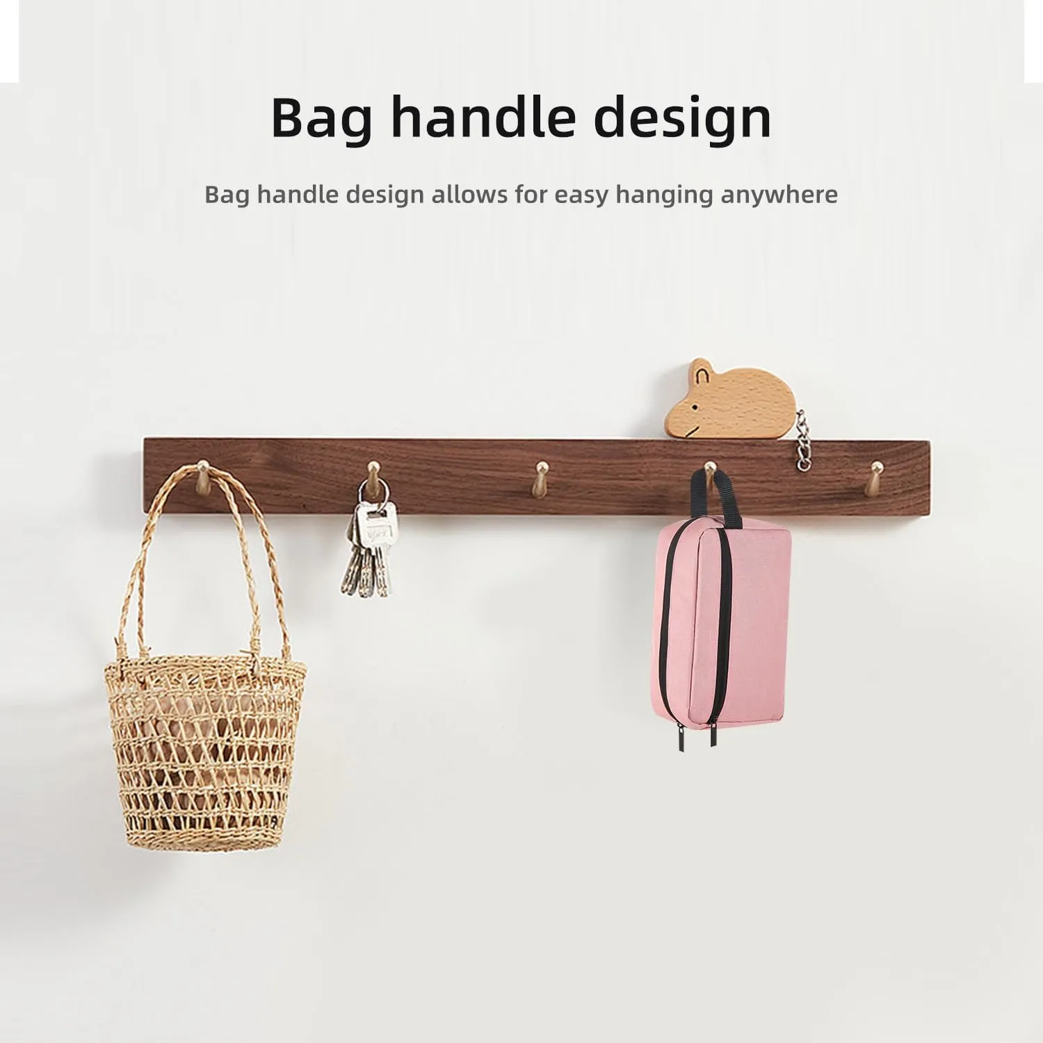 Travel Toiletry bag Toiletry bag for women men Hanging Cosmetic bag Travel accessories for Women Men (Pink)