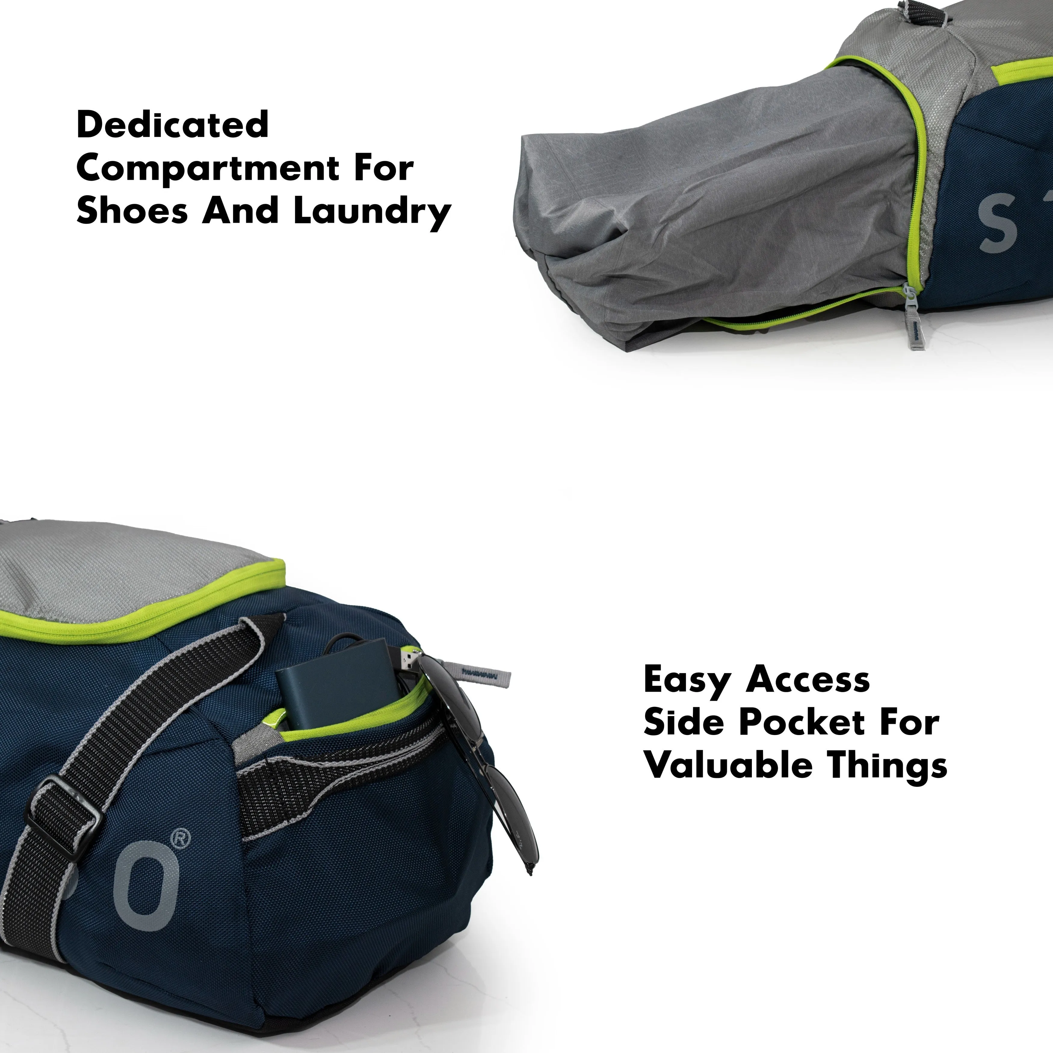 Weekend Sports Duffel - Navy Silver
